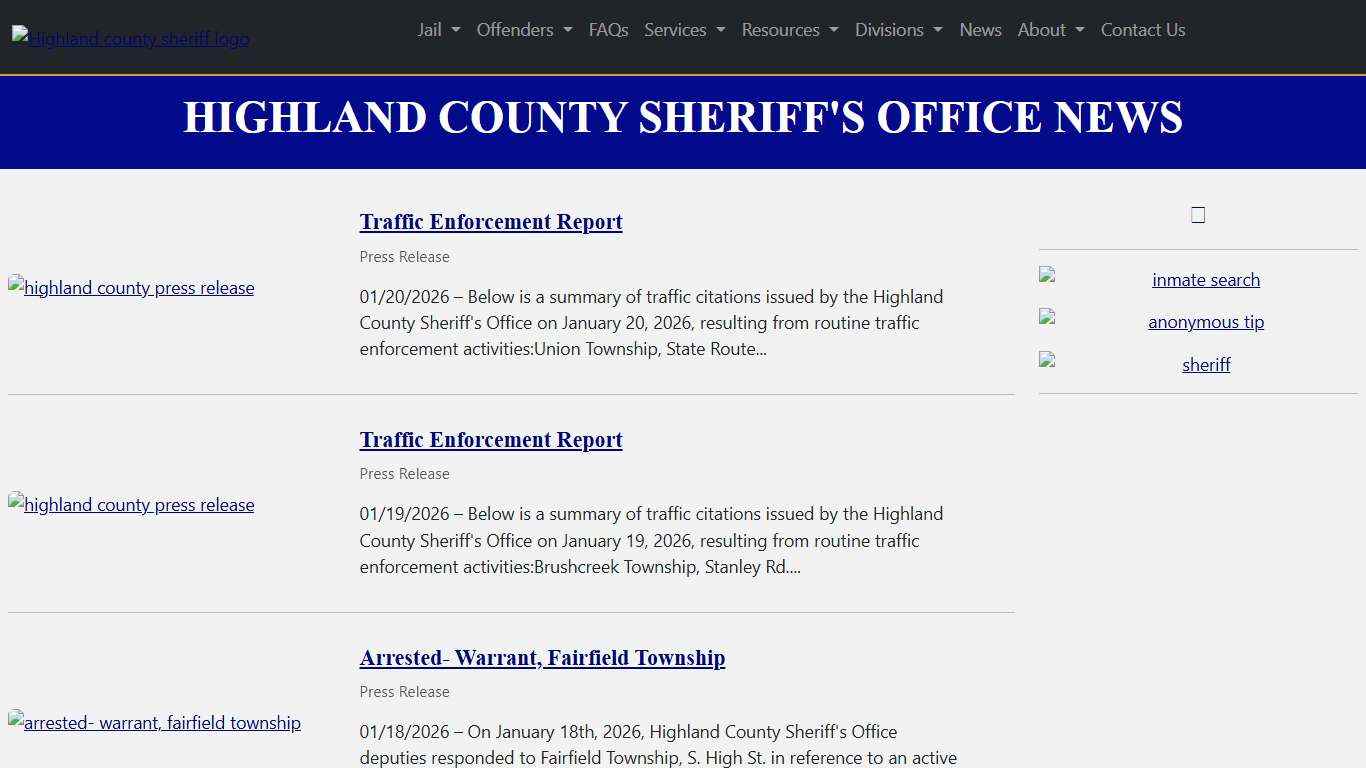 News | Highland County Sheriff's Office